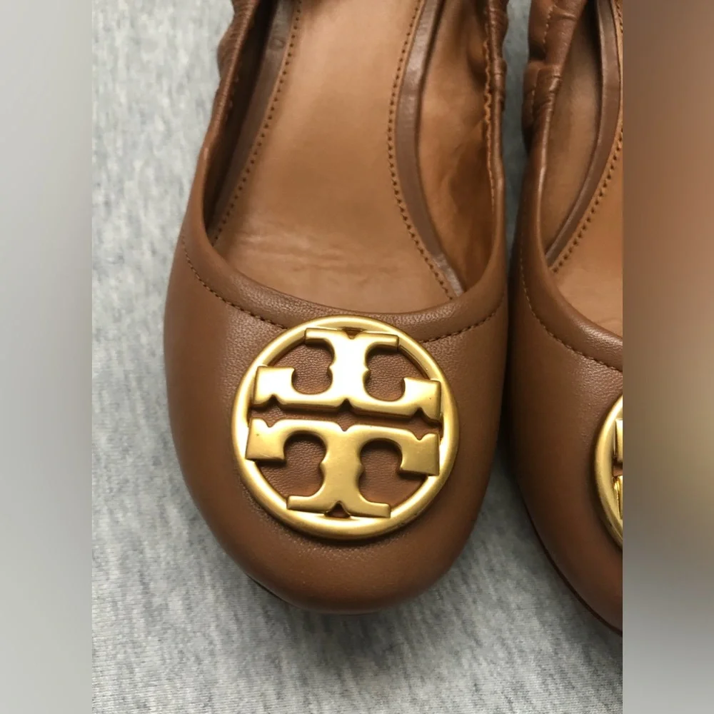 Tory Burch Leather Ballet Shoes MINNIE TRAVEL HEELS Size: US 6